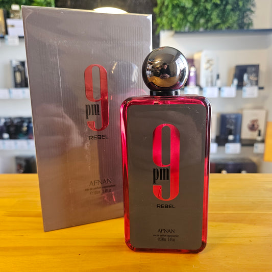 Afnan 9PM Rebel EDP 100ml - Perfume Arabe Unisex Rebelde Nocturno MDQ