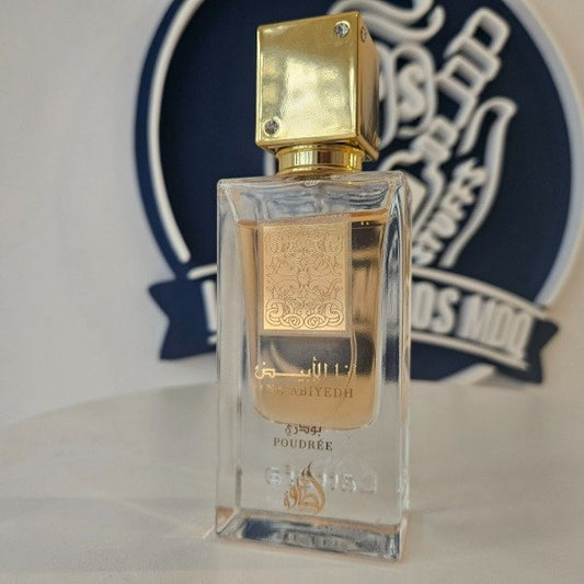 Lattafa Ana Abiyedh Poudree EDP 60ml - Perfume Arabe Mujer Empolvado Rosa MDQ
