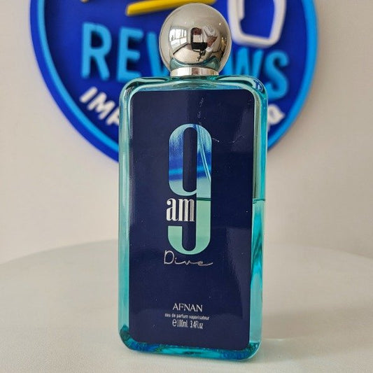 Afnan 9AM Dive EDP 100ml - Perfume Arabe Hombre Fresco Marino MDQ