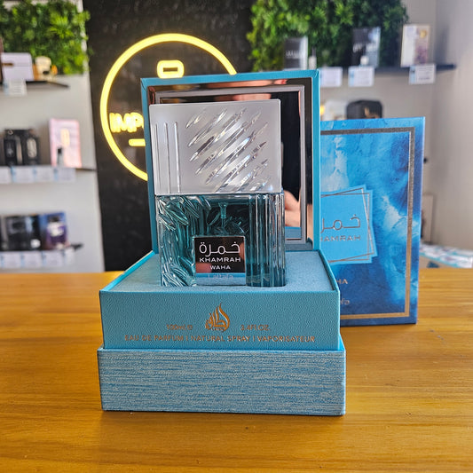 Lattafa Khamrah Waha EDP 100ml - Unisex Fresca Acuática Amaderada MDQ