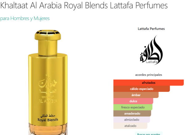 Lattafa Khaltaat Al Arabia Royal Blends EDP - Perfume Árabe Unisex
