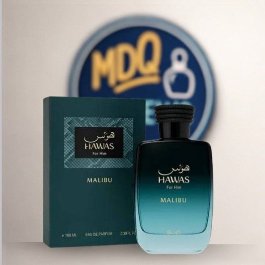 Rasasi Hawas Malibu EDP - Alt. Le Beau JPG Unisex Frutal Ambarado Verano MDQ